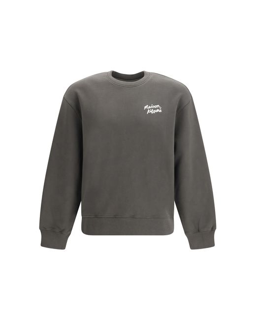 Maison Kitsuné Gray Cotton Sweatshirt Wih Logo Sweatshirts for men