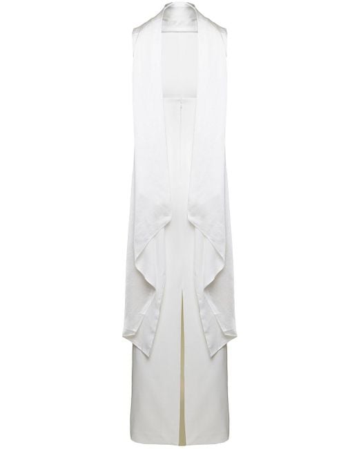 Solace London White 'Dahlia' Long Dress With Halterneck
