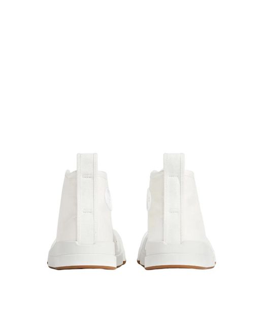 Bottega Veneta White Vulcan Canvas High-Top Sneakers Shoes