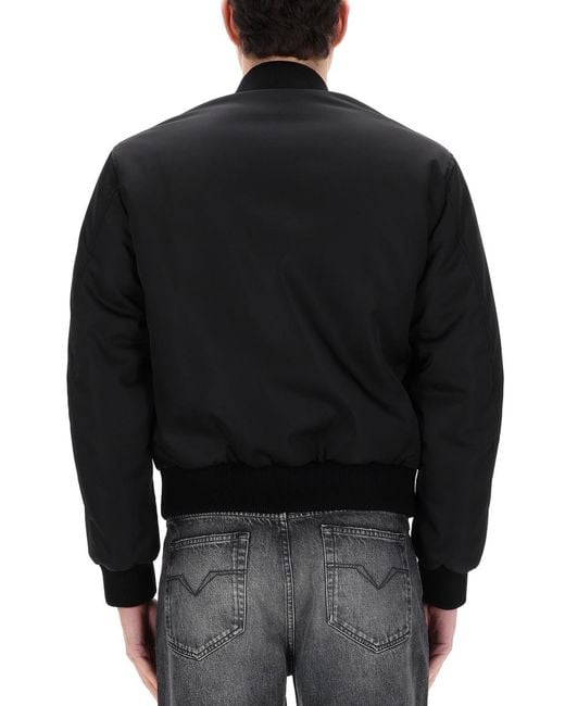 Versace Black Reversible Bomber Jacket Polyamide for men
