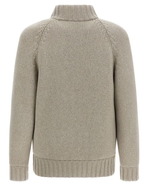 Brunello Cucinelli Gray Padded Cardigan for men