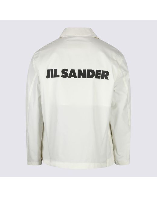 Jil Sander White Cotton Casual Jacket for men