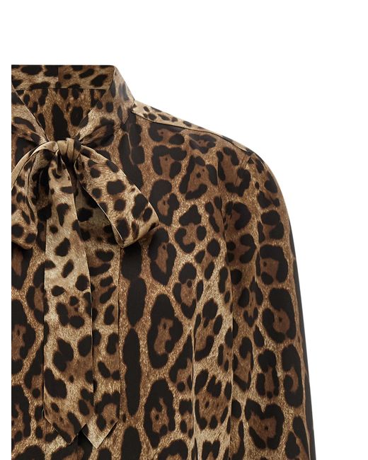 Dolce & Gabbana Brown Leopardo Shirt And Blouse