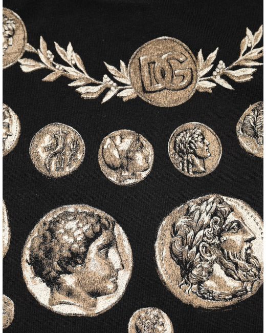 Dolce & Gabbana Black Coin Print Basic Tshirt for men