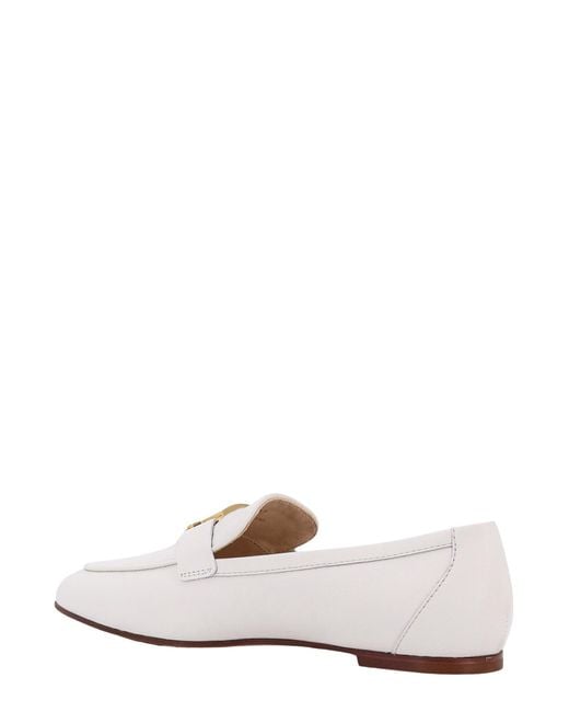 Tod's White Leather Loafers