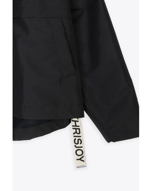 Khrisjoy Black Shell Windbreaker Nylon Windproof Hooded Jacket for men