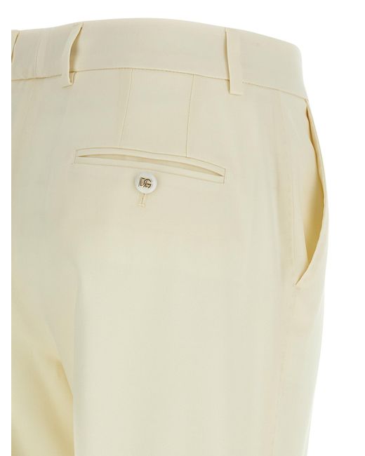 Dolce & Gabbana White Kate Pants Virgin Wool Elastane