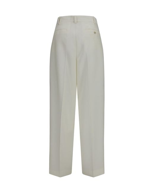 Calvin Klein White Alexandra Pants Merino Wool Ovis Aries
