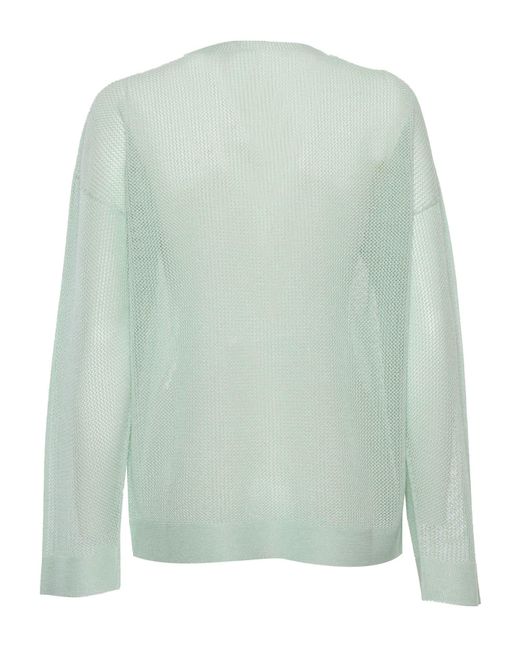 Lorena Antoniazzi Green Perforated Sweater