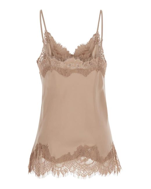 Gold Hawk Natural Coco Camie Top With Tonal Lace Trim
