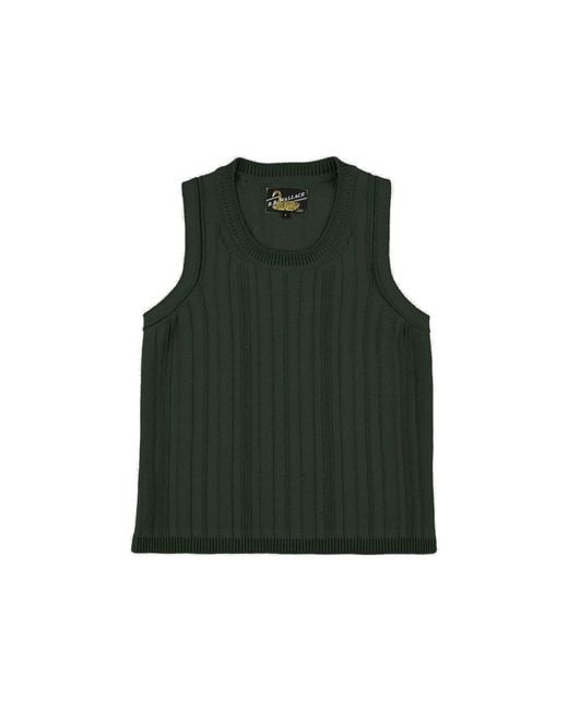 B.B. Wallace Green Débardeur Baldesari Laine Structurée Vert Foncé Tank Tops