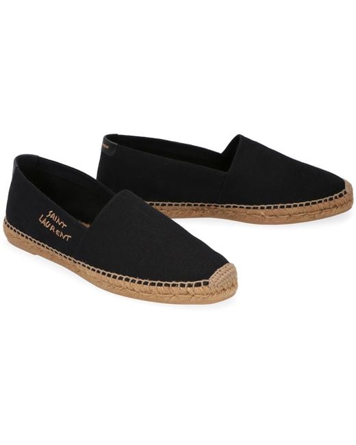 Saint Laurent Black Canvas Espadrilles Linen; Cotton; Polyurethane for men