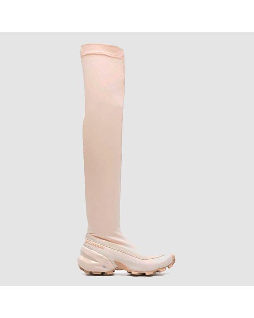 MM6 by Maison Martin Margiela Pink Vanilla Cream And Almon Stretch Crosswader Boots