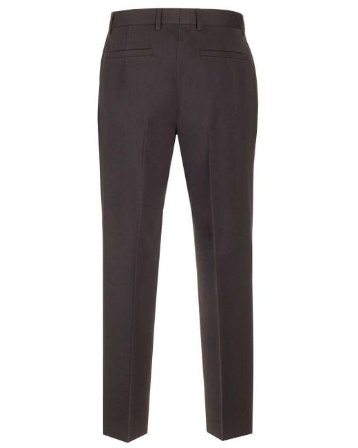 Zegna Gray Cotton And Wool Trousers for men