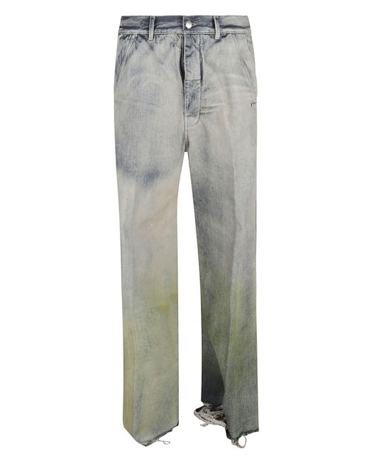 Rick Owens Green Belas Jeans In Acid Degrade Wash for men