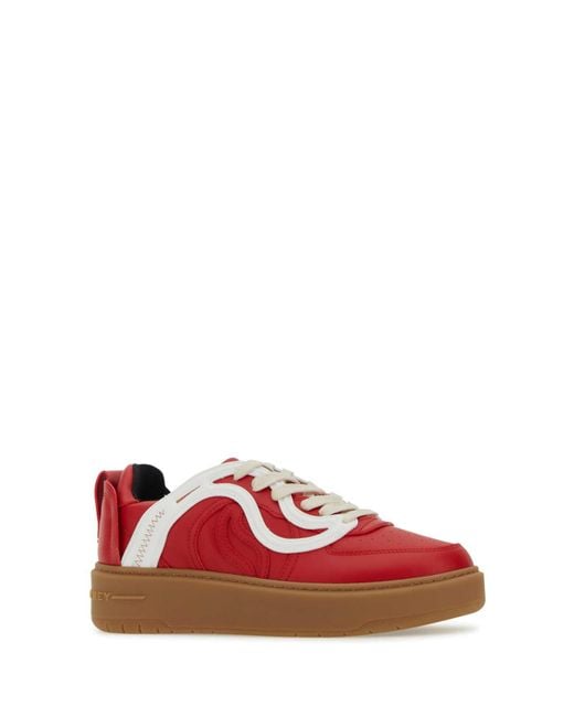 Stella McCartney Red Synthetic Leather S-Wave 1 Sneakers