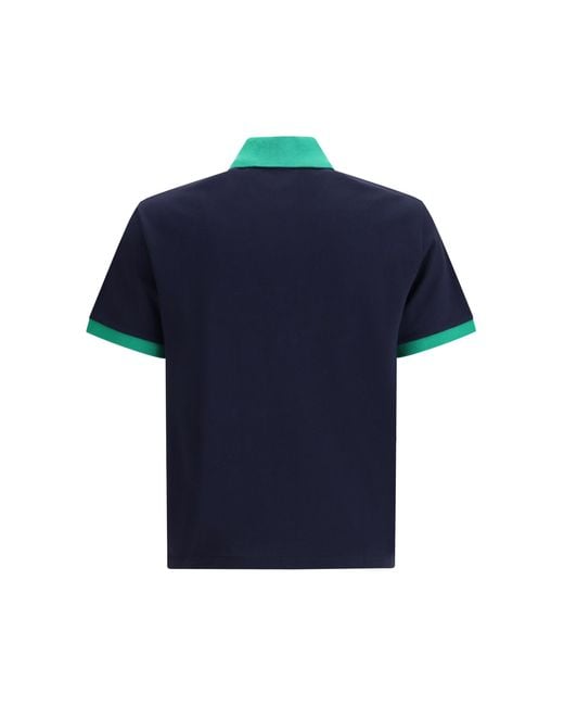 Versace Blue Polo Cotton Piqué With Embroidery Shirts for men