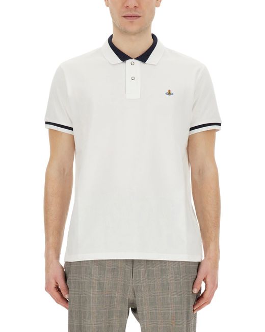 Vivienne Westwood White Cotton Polo for men