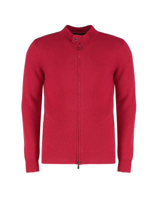 Moorer Red Jumper With Zip for men