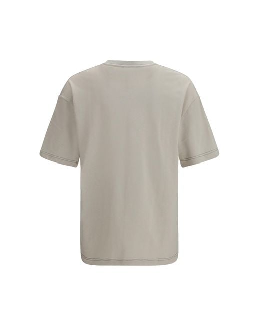 Lemaire Gray Cotton Blend T-Shirt Cotton; Linen T-Shirts for men