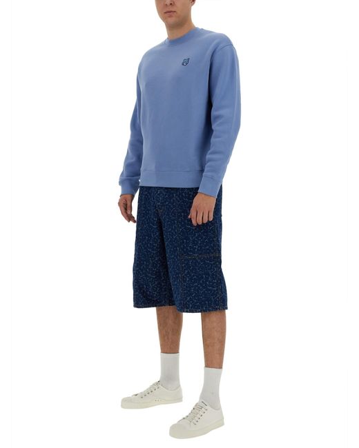 Maison Kitsuné Blue Cotton Sweatshirt for men