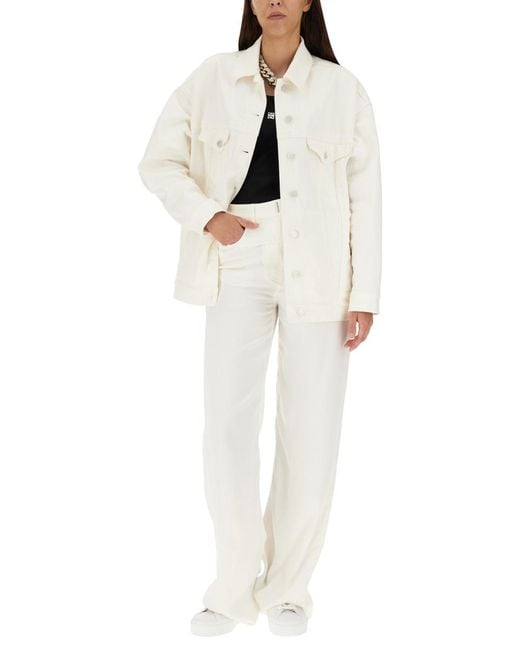 Givenchy White Oversized Denim Jeans Viscose