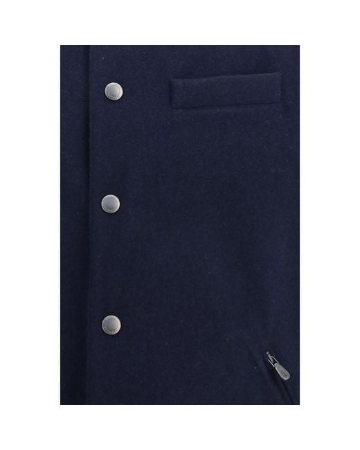 Brunello Cucinelli Blue Wool Oves Aries Sleeveless Jacket for men