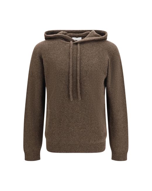 Roberto Collina Brown Hooded Sweater for men