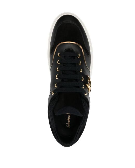 Ferragamo Black Borg Logo Low-Top Sneakers for men