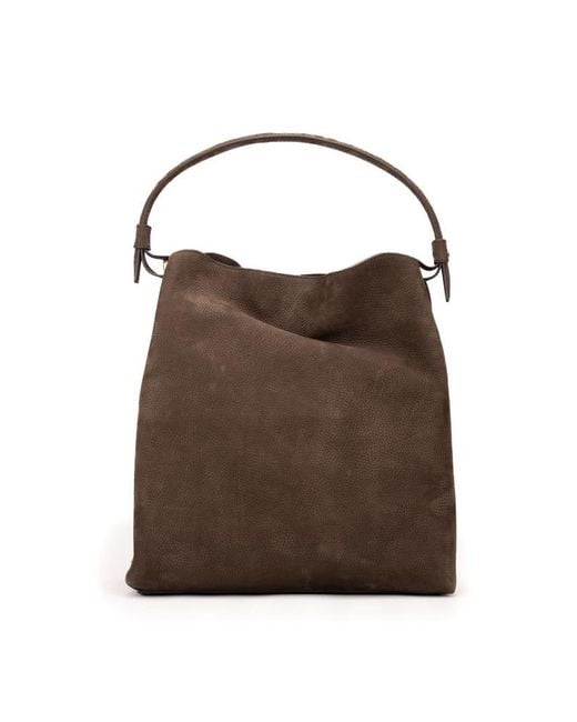 Sveva Orciani Nabucco Ball Small Bag in Dark Brown Nubuck