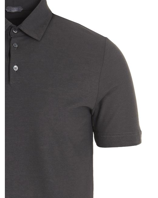 Zanone Black Ice Cotton Polo Shirt for men