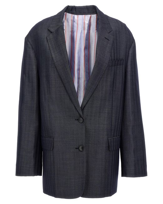 Etro Blue Oversized Buttoned Outer Jacket