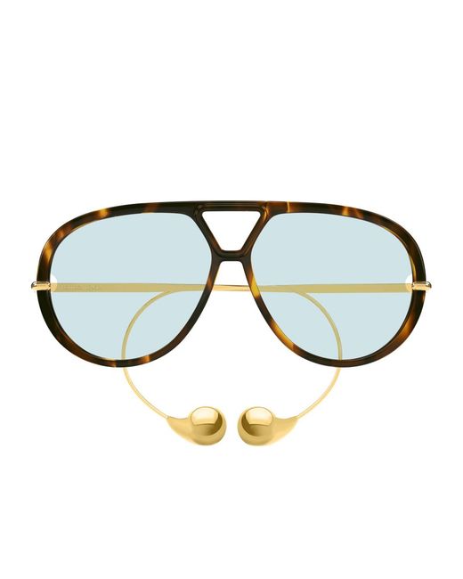 Bottega Veneta Brown Bv1273S Linea Unapologetic Acetato/Metallo Sunglasses