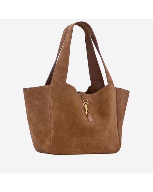 Saint Laurent Brown Shoulder Bag Bea 5 À 7 Suede