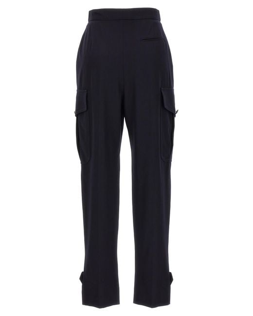 McQueen Blue Wool Cargo Pants