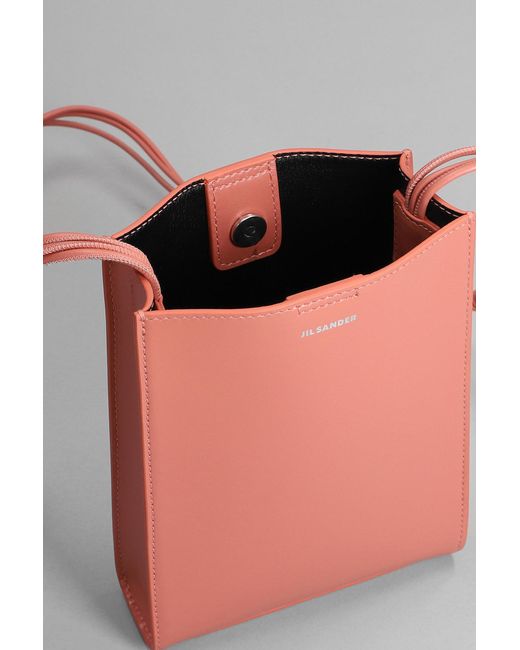 Jil Sander Tangle Sm Shoulder Bag In Rose-pink Leather