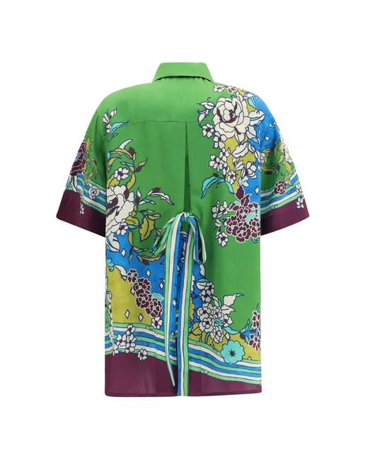 ALÉMAIS Green Nanci Silk Shirt