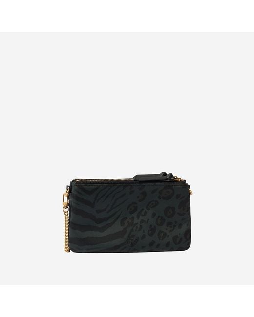 Pinko Black Shoulder Bag Animal Print Nylon