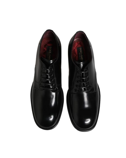 Dolce & Gabbana Red Calfskin Leather Derby Dress Shoes for men