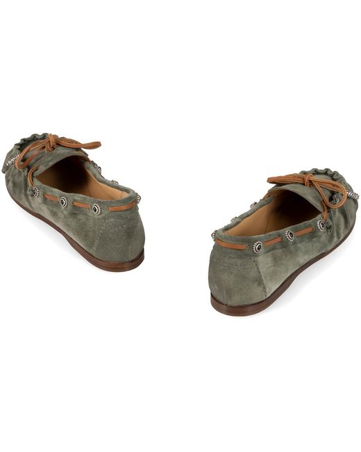 Sartore Green Suede Loafers