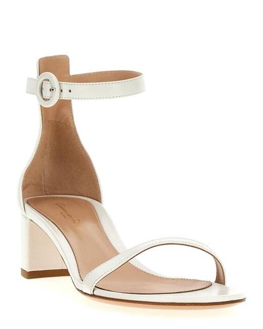 Gianvito Rossi White Leather Flat Sandals