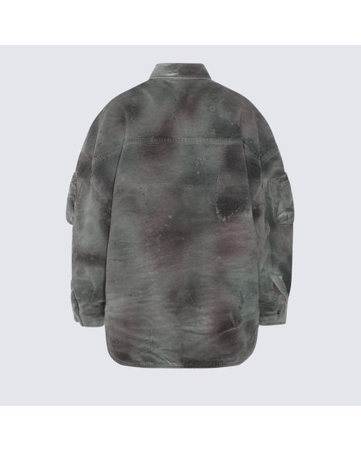 The Attico Gray Camouflage Cotton Shirt