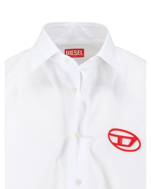 DIESEL White 'oval-d' Logo Shirt