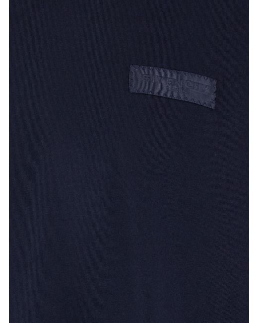 Givenchy Blue Long-Sleeved T-Shirt With Chest Logo Patch for men