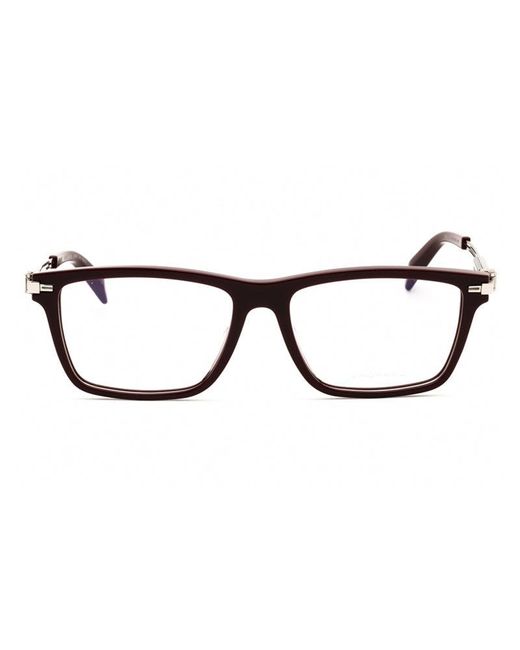 Chopard Brown Eyeglasses Rectangle Full Rim, Shiny Burgundy Frame And Clear Demo Lenses Lens Vch35701Ck for men