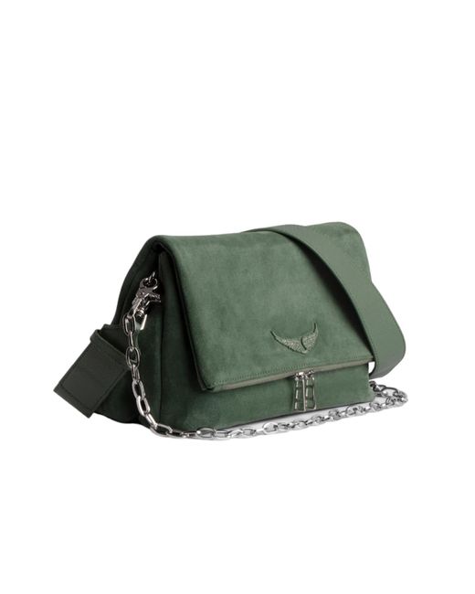 Zadig & Voltaire - Rock Suede Paten Clutch in Khaki