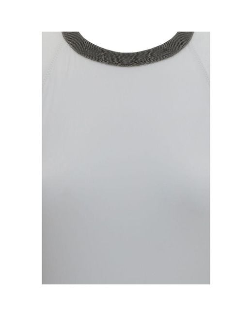 Brunello Cucinelli Gray White Polyamide One