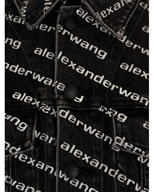 T By Alexander Wang Black Monogram Denim Jacket