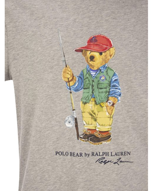 Polo Ralph Lauren Gray Polo Bear Custom Slim-Fit T-Shirt for men