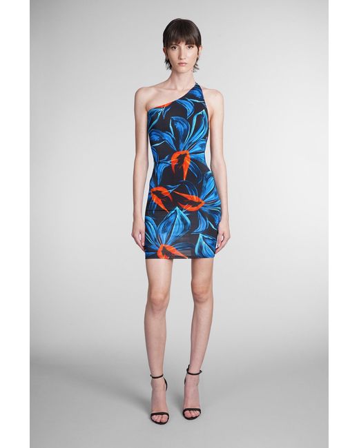 Louisa Ballou Synthetic Dress In Blue Viscose | Lyst